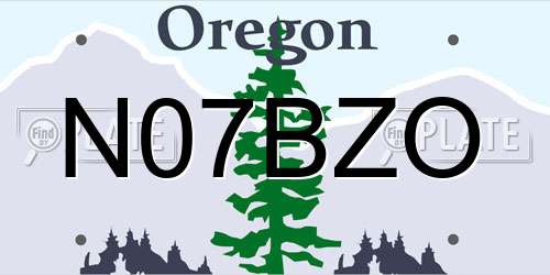 N07BZO Oregon License Plate