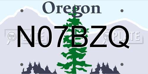 N07BZQ Oregon License Plate