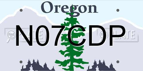 N07CDP Oregon License Plate
