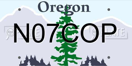 N07COP Oregon License Plate