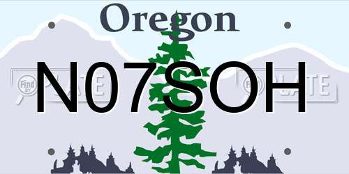 N07SOH Oregon License Plate