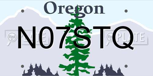 N07STQ Oregon License Plate