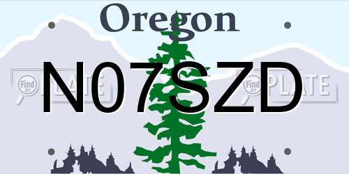N07SZD Oregon License Plate