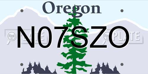 N07SZO Oregon License Plate