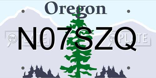 N07SZQ Oregon License Plate