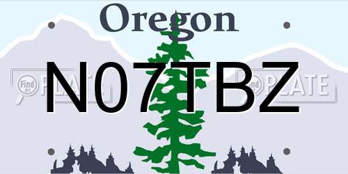 N07TBZ Oregon License Plate