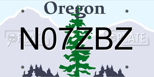 N07ZBZ Oregon License Plate