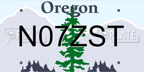 N07ZST Oregon License Plate