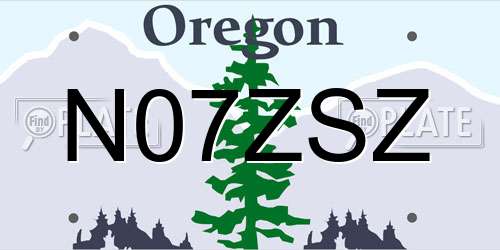 N07ZSZ Oregon License Plate