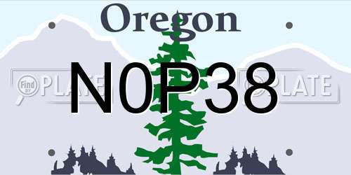 N0P38 Oregon License Plate