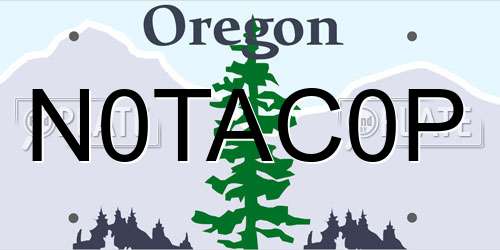 N0TAC0P Oregon License Plate