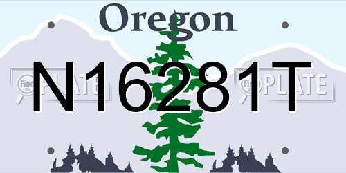 N16281T Oregon License Plate