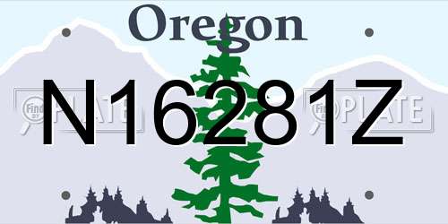 N16281Z Oregon License Plate