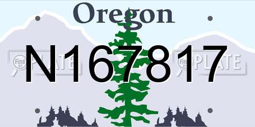 N167817 Oregon License Plate