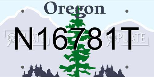 N16781T Oregon License Plate