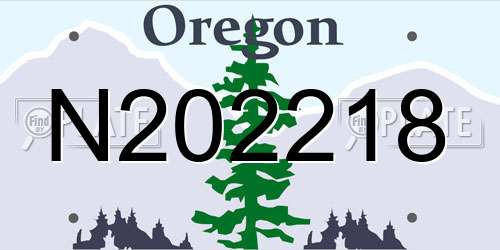 N202218 Oregon License Plate