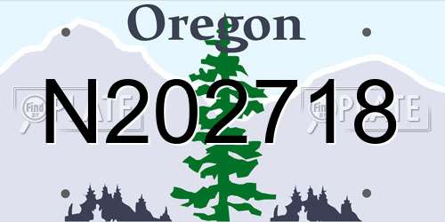N202718 Oregon License Plate