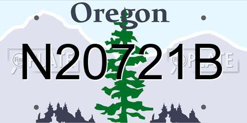 N20721B Oregon License Plate