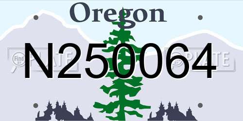 N250064 Oregon License Plate