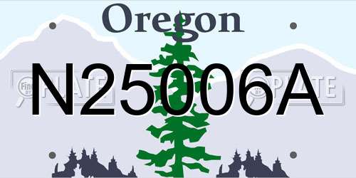 N25006A Oregon License Plate