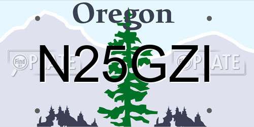 N25GZI Oregon License Plate