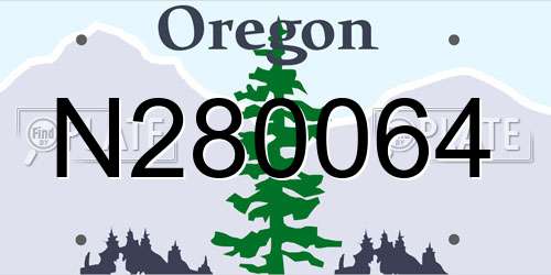 N280064 Oregon License Plate