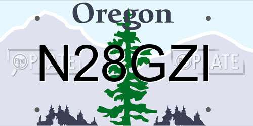 N28GZI Oregon License Plate