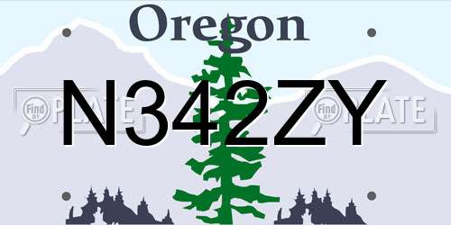 N342ZY Oregon License Plate