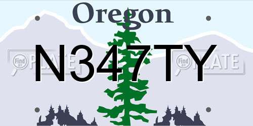 N347TY Oregon License Plate