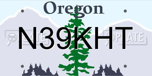 N39KHT Oregon License Plate
