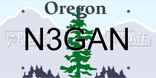 N3GAN Oregon License Plate