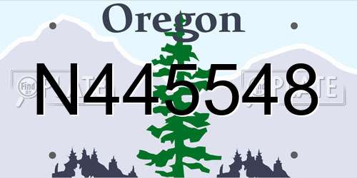 N445548 Oregon License Plate