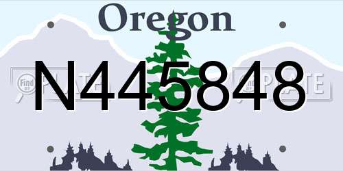 N445848 Oregon License Plate