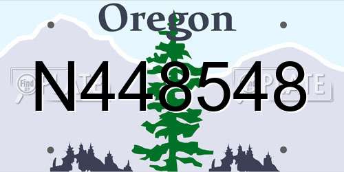 N448548 Oregon License Plate