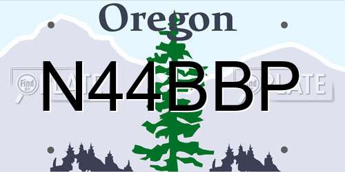 N44BBP Oregon License Plate