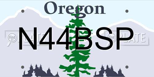 N44BSP Oregon License Plate