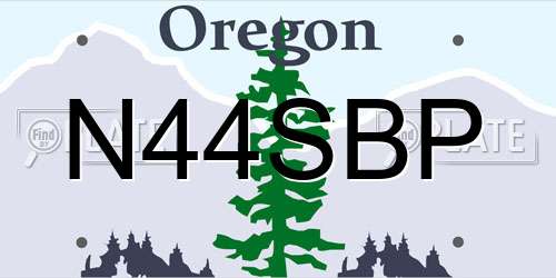 N44SBP Oregon License Plate