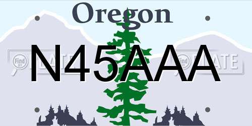 N45AAA Oregon License Plate