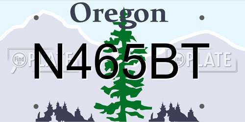N465BT Oregon License Plate