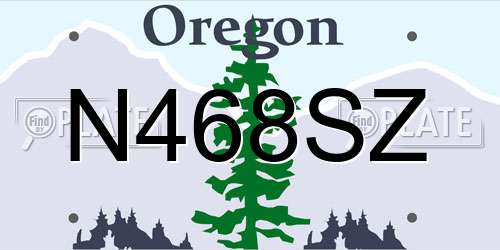 N468SZ Oregon License Plate