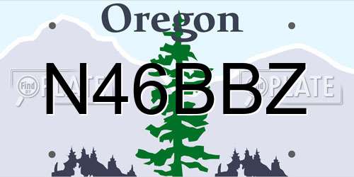 N46BBZ Oregon License Plate