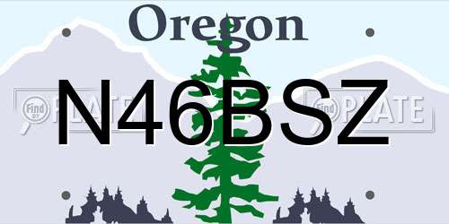 N46BSZ Oregon License Plate