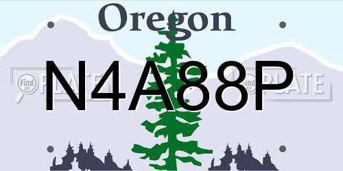 N4A88P Oregon License Plate