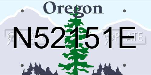 N52151E Oregon License Plate