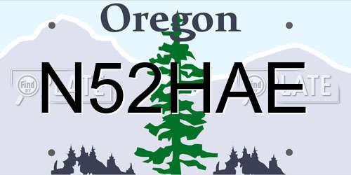 N52HAE Oregon License Plate