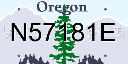 N57181E Oregon License Plate