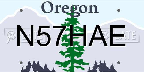 N57HAE Oregon License Plate