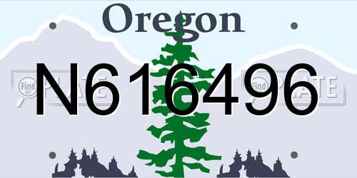 N616496 Oregon License Plate