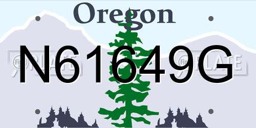 N61649G Oregon License Plate