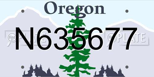 N635677 Oregon License Plate